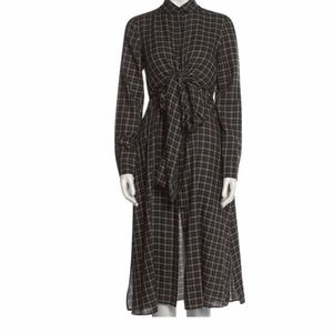 Akris Shirtdress. Plaid Print, long Sleeve with Collar.